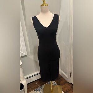 Vintage Ticci Tonetto Black V-Neck Midi Dress. Size small